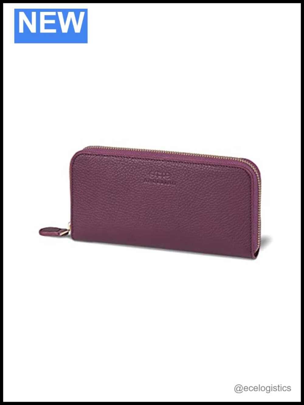 Genuine Leather Zippered Clutch Wallet with Phone Pocket & Card Slots